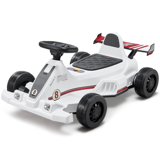 SucceBuy 6V 4.5Ah Electric Pedal Go Kart Portable Outdoor Racing Toys 20000 RPM Motor with LED Headlight&Horn for Kids Boy Gifts